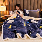 Cashmere Three-layer Blanket Thickened Warm Feather Silk Blanket Pi-Mart
