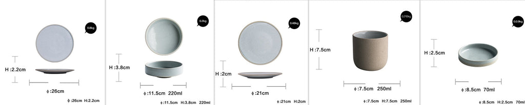 Household Dinner Plate, Flat Plate, Bowl And Plate Set Pi-Mart