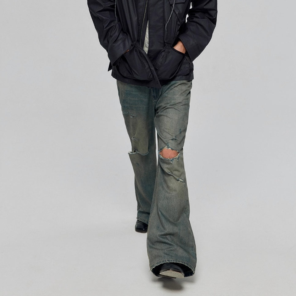 Cotton Retro Make Old Ripped Loose Micro-flared Trousers Jeans Lootquake LLC