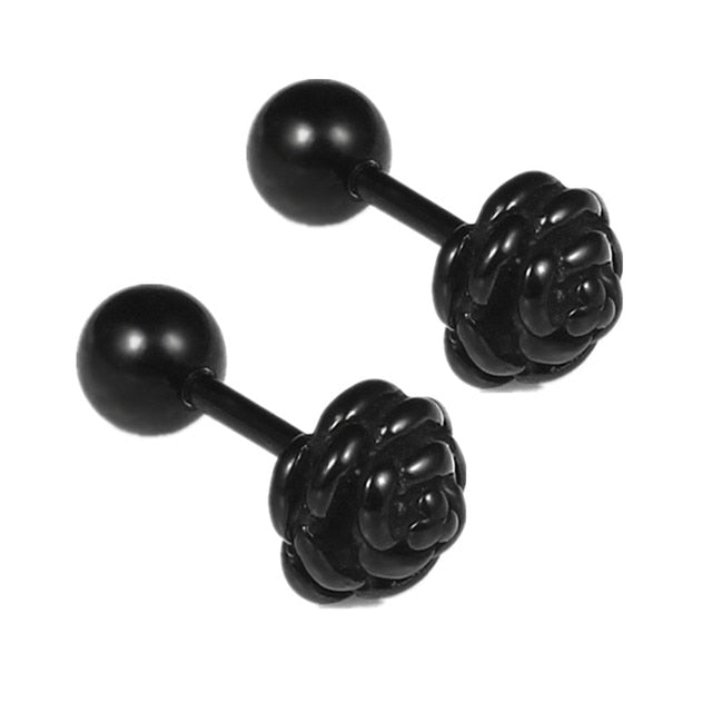 Small Black Punk Stud Earrings Pi-Mart
