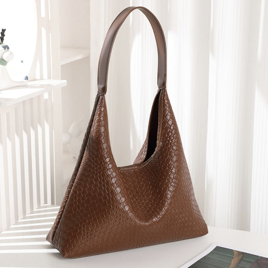 Soft leather woven hobo bag for women, tote bag for women, casual large capacity handheld shoulder bag, shoulder hobo purse - SJB-DIAMOND ELITES