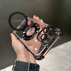 Applicable Electroplating Bracket Magnetic Suction Space Shell Full Cover Phone Case Twelve Protective Cover Pi-Mart