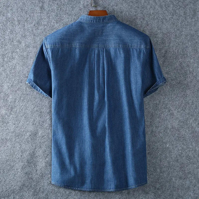 Plus Size Denim Shirt Men Pi-Mart