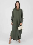 Fashion Single Breasted Muslim Dresses Lootquake LLC