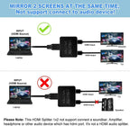HDMI Splitter 1 In 2 Out 4K HDMI Splitter 1 To 2 Amplifier For Full HD 1080P 3D Pi-Mart