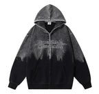 Inkjet Gradient Letter Hooded Jacket Men