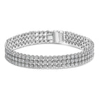 18K White Gold 5.00 Cttw Natural Diamond 3 Row Link Tennis Bracelet (G-H Color, VS1-VS2 Clarity) - 7.25" Inches Lootquake LLC