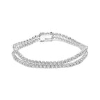 18K White Gold 5 3/5 Cttw Natural Diamond Double Row Link Tennis Bracelet (G-H Color, VS1-VS2 Clarity) - 7" Inches Lootquake LLC