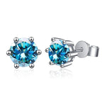 1-2 Carat D Color Moissanite Stud Earrings 925 Sterling Silver Wedding BandsCo Straps