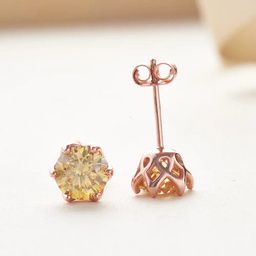 1-2 Carat D Color Moissanite Earrings 925 Sterling Silver Studs For Women BandsCo Straps