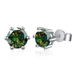 1-2 Carat D Color Moissanite Stud Earrings 925 Sterling Silver Wedding BandsCo Straps