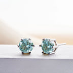 1-2 Carat D Color Moissanite Stud Earrings 925 Sterling Silver Wedding BandsCo Straps