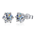 1-2 Carat D Color Moissanite Stud Earrings 925 Sterling Silver Wedding BandsCo Straps