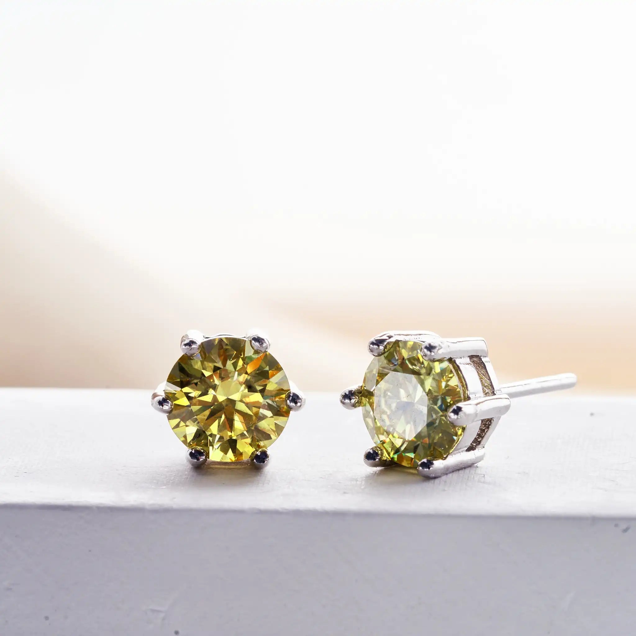 1-2 Carat D Color Moissanite Stud Earrings 925 Sterling Silver Wedding BandsCo Straps