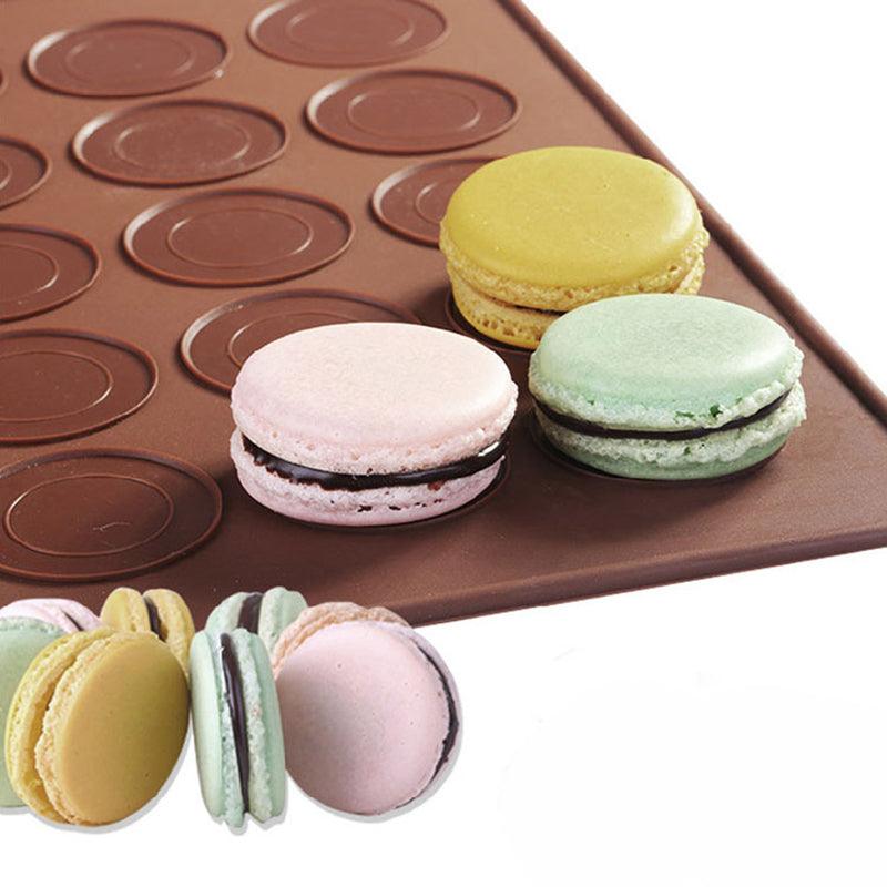 1-2pc/set Large Macaroon Kit Silicone Mat Non-Stick Baking Mold Set 48 Capacity Pot Cake Decorating Supplies Macaron Silicone Mat Non-Stick Silicone Macaron Reusable Baking Mold Set Stevvex