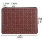 1-2pc/set Large Macaroon Kit Silicone Mat Non-Stick Baking Mold Set 48 Capacity Pot Cake Decorating Supplies Macaron Silicone Mat Non-Stick Silicone Macaron Reusable Baking Mold Set Stevvex
