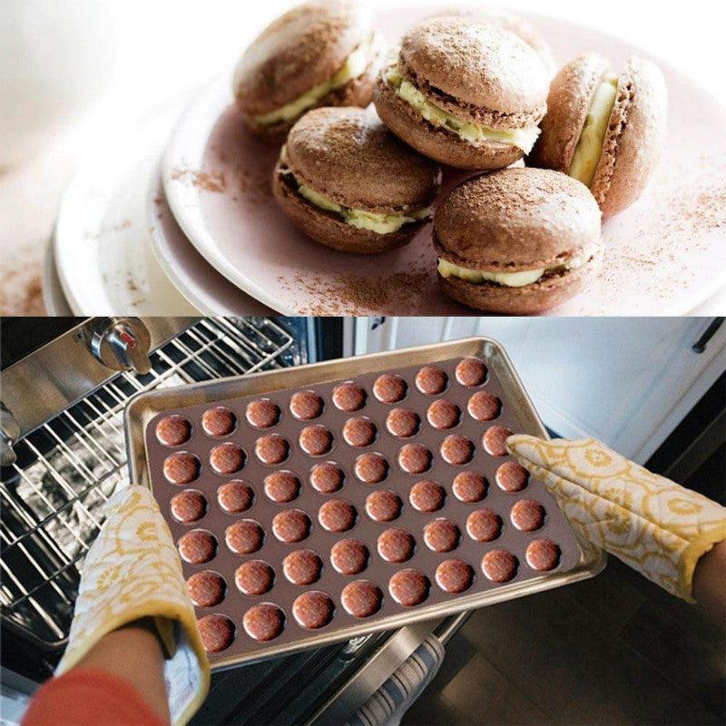 1-2pc/set Large Macaroon Kit Silicone Mat Non-Stick Baking Mold Set 48 Capacity Pot Cake Decorating Supplies Macaron Silicone Mat Non-Stick Silicone Macaron Reusable Baking Mold Set Stevvex