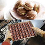 1-2pc/set Large Macaroon Kit Silicone Mat Non-Stick Baking Mold Set 48 Capacity Pot Cake Decorating Supplies Macaron Silicone Mat Non-Stick Silicone Macaron Reusable Baking Mold Set Stevvex
