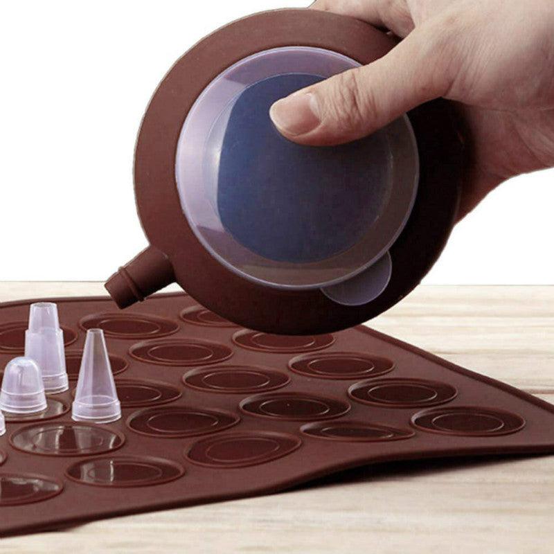 1-2pc/set Large Macaroon Kit Silicone Mat Non-Stick Baking Mold Set 48 Capacity Pot Cake Decorating Supplies Macaron Silicone Mat Non-Stick Silicone Macaron Reusable Baking Mold Set Stevvex