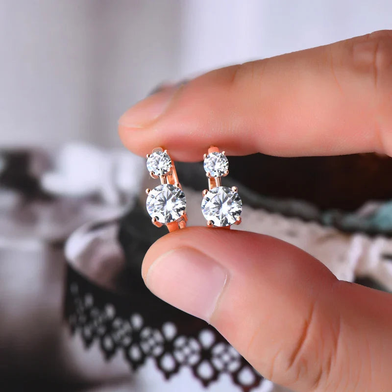 1.30ct D Moissanite Hoop Stud Earrings 925 Sterling Silver Mini Hoops Women BandsCo Straps