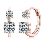1.30ct D Moissanite Hoop Stud Earrings 925 Sterling Silver Mini Hoops Women BandsCo Straps