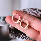 1.30ct D Moissanite Hoop Stud Earrings 925 Sterling Silver Mini Hoops Women BandsCo Straps
