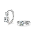 1.30ct D Moissanite Hoop Stud Earrings 925 Sterling Silver Mini Hoops Women BandsCo Straps
