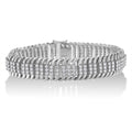 14K White Gold 5.0 Cttw Round Brilliant Cut Diamond 7" S Wave Serpentine Tennis Bracelet (H-I Color, I1-I2 Clarity) Lootquake LLC