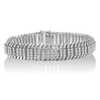 14K White Gold 5.0 Cttw Round Brilliant Cut Diamond 7" S Wave Serpentine Tennis Bracelet (H-I Color, I1-I2 Clarity) Lootquake LLC