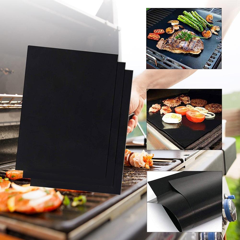 1-6pcs BBQ Grill Mat Non-stick Mat Heat Resistant Grill Mat Outdoor Baking Reusable Barbecue Party Mat 40x50cm Grill Accessories Barbecue Grill Mat Reusable Baking Mat BBQ Sheet Non-Stick for Electric Gas and Charcoal Barbecue Accessories Stevvex