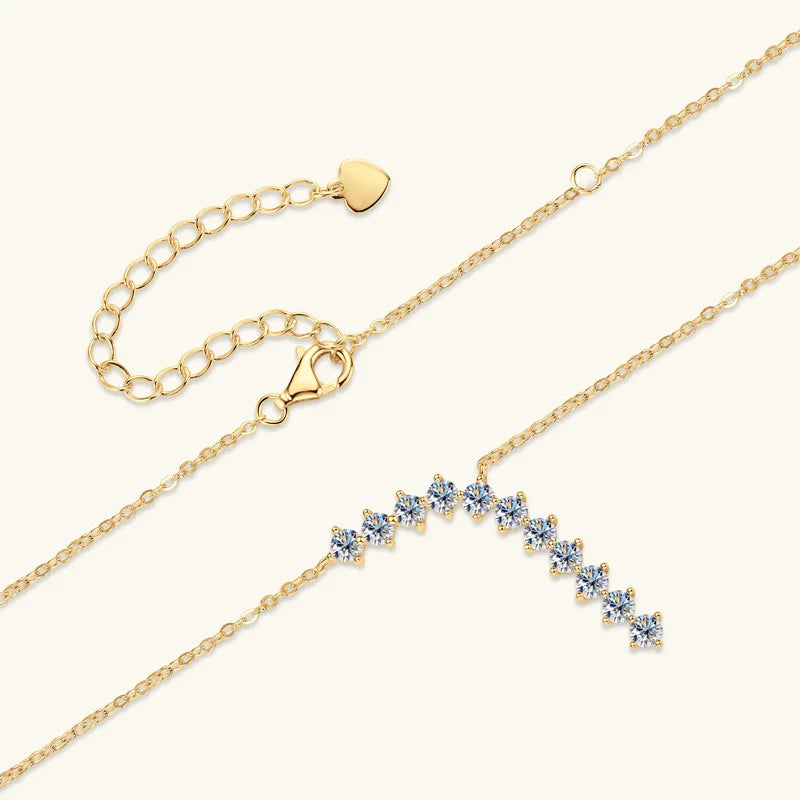 1.7ct Moissanite Necklace And Earrings Set 925 Sterling Silver Y Pendant D BandsCo Straps