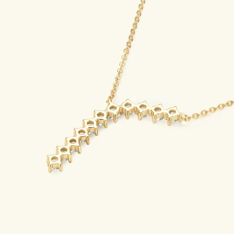 1.7ct Moissanite Necklace And Earrings Set 925 Sterling Silver Y Pendant D BandsCo Straps