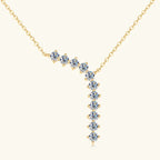 1.7ct Moissanite Necklace And Earrings Set 925 Sterling Silver Y Pendant D BandsCo Straps