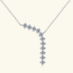 1.7ct Moissanite Necklace And Earrings Set 925 Sterling Silver Y Pendant D BandsCo Straps