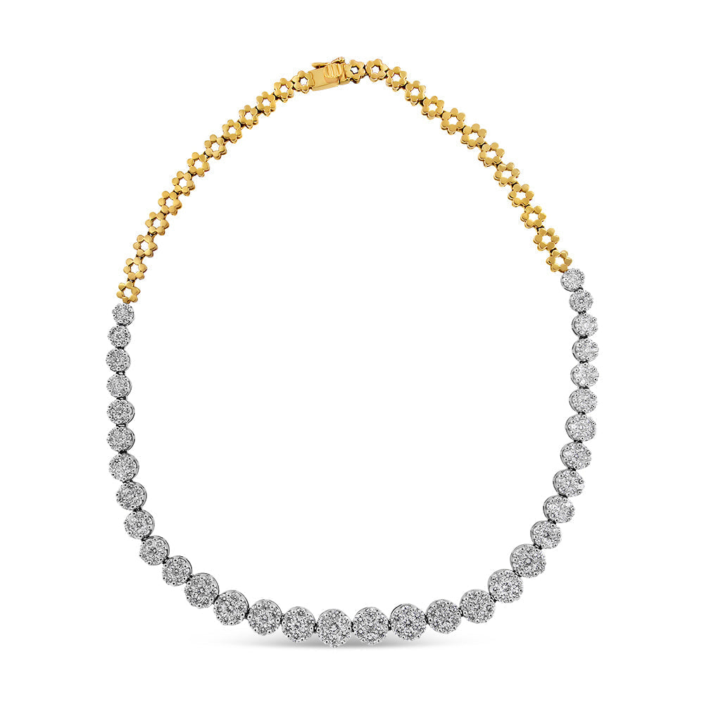 IGI Certified 14K Yellow Gold 14 3/4 cttw Pave Set Round-Cut Diamond Riviera Necklace (F-G Color, S2-I1 Clarity) Lootquake LLC