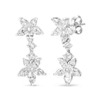 18k White Gold 6.0 Cttw Marquise Diamond Floral Dangle Drop Earrings (E-F Color, VS1-VS2 Clarity) Lootquake LLC