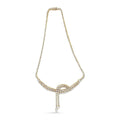14k Yellow Gold 17.0 Cttw Diamond Double Row Lariat 18" Inch Tennis Necklace with Pear Shape Diamond Drop Tips (I-J Color, VS2-SI1 Clarity)
