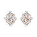 18K Rose Gold 8 1/3 Cttw Pear and Round Diamond Floral Cluster Omega Earrings (F-G Color, VS1-VS2 Clarity) Lootquake LLC