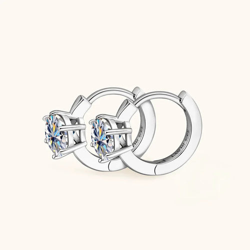 1 Carat Moissanite Stud Earrings 925 Sterling Silver Six-Prong Wedding Gift BandsCo Straps