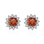 1 Ct D Color Moissanite Earrings 925 Sterling Silver Sunflower Studs For Women Wedding BandsCo Straps