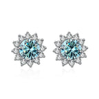 1 Ct D Color Moissanite Earrings 925 Sterling Silver Sunflower Studs For Women Wedding BandsCo Straps