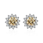 1 Ct D Color Moissanite Earrings 925 Sterling Silver Sunflower Studs For Women Wedding BandsCo Straps