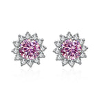 1 Ct D Color Moissanite Earrings 925 Sterling Silver Sunflower Studs For Women Wedding BandsCo Straps