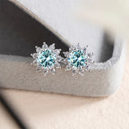 1 Ct D Color Moissanite Earrings 925 Sterling Silver Sunflower Studs For Women Wedding BandsCo Straps