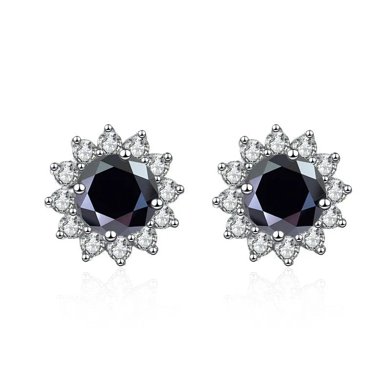 1 Ct D Color Moissanite Earrings 925 Sterling Silver Sunflower Studs For Women Wedding BandsCo Straps