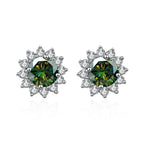 1 Ct D Color Moissanite Earrings 925 Sterling Silver Sunflower Studs For Women Wedding BandsCo Straps