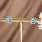 1 Ct D Color Moissanite Earrings 925 Sterling Silver Sunflower Studs For Women Wedding BandsCo Straps