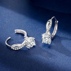 1.0ct Moissanite Hoop Earrings 925 Sterling Silver Wrap For Women Wedding BandsCo Straps