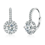 1.0ct Moissanite Hoop Earrings For Women Sterling Silver 925 Sparkling Engagement Wedding Gift BandsCo Straps