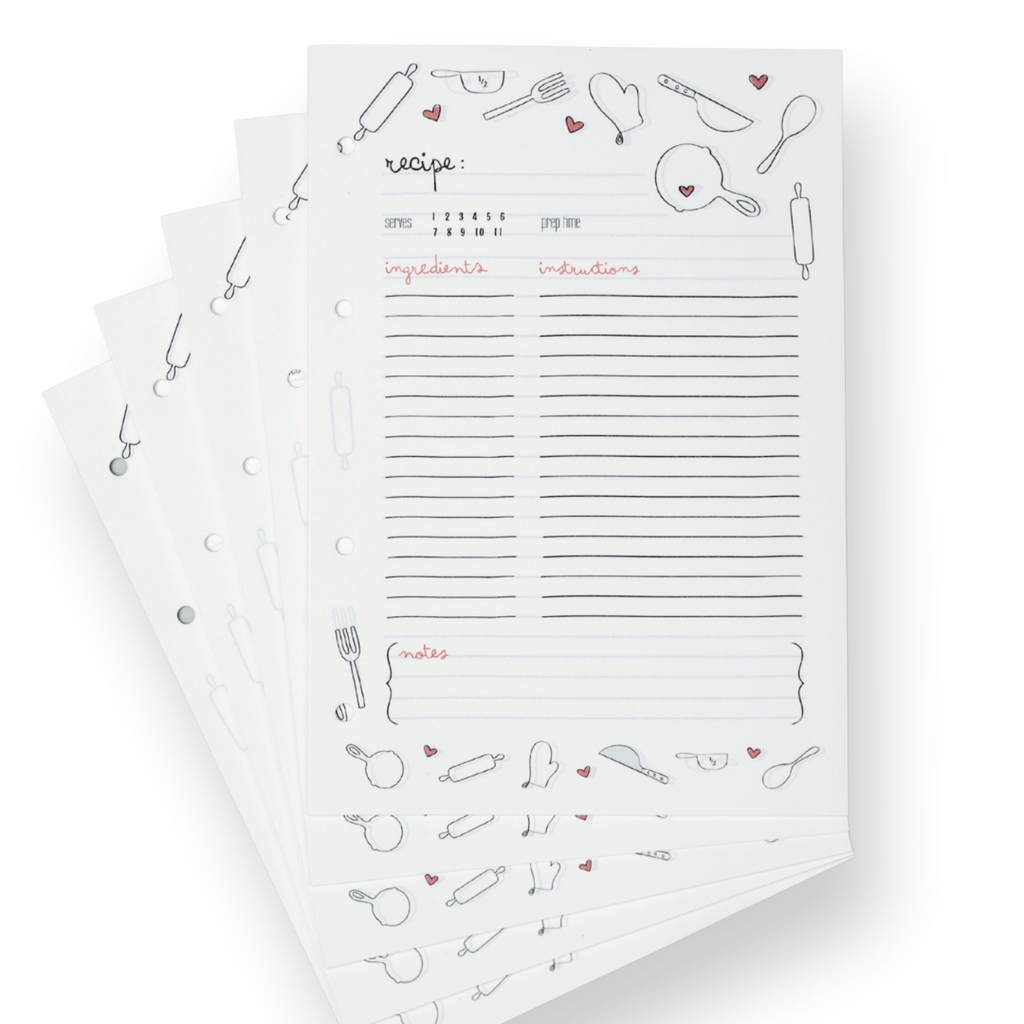 Extra Paper for Recipe Book - SJB-DIAMOND ELITES
